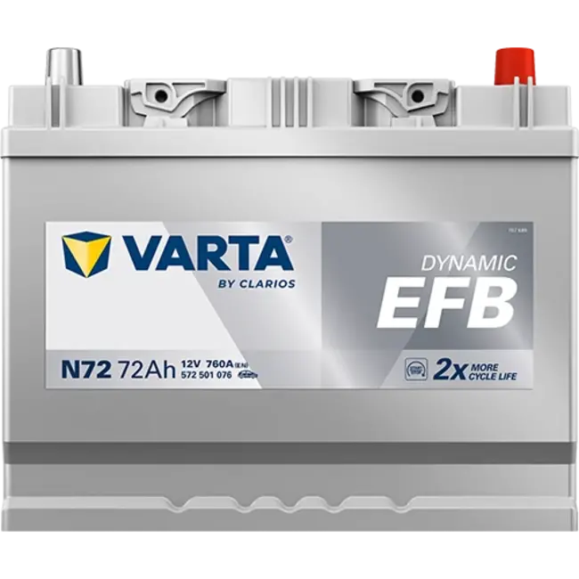 Varta Auto accu 12 volt 72 Ah EFB Dynamic type N72