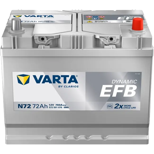 Varta Auto accu 12 volt 72 Ah EFB Dynamic type N72
