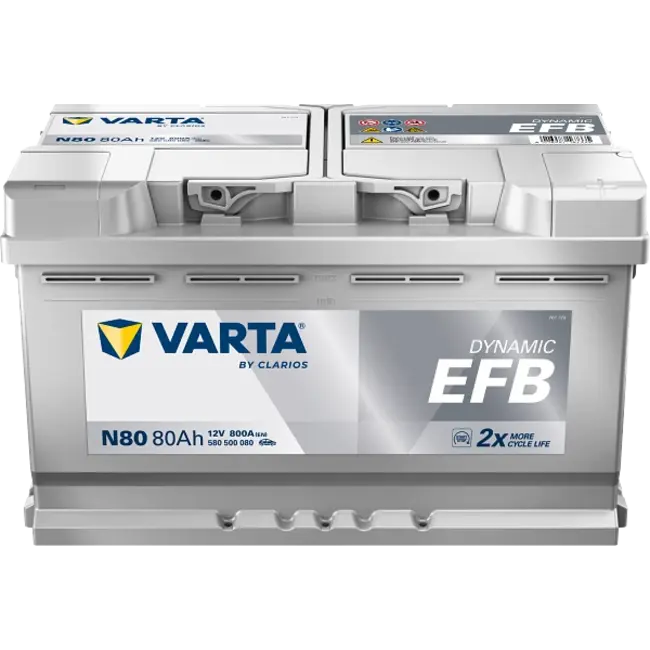 Varta Auto accu 12 volt 80 Ah EFB Dynamic type N80