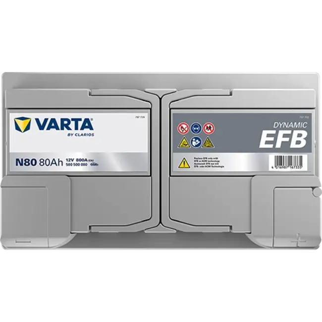 Varta Auto accu 12 volt 80 Ah EFB Dynamic type N80