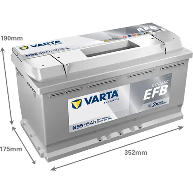 Varta Auto accu 12 volt 95 Ah EFB Dynamic type N95