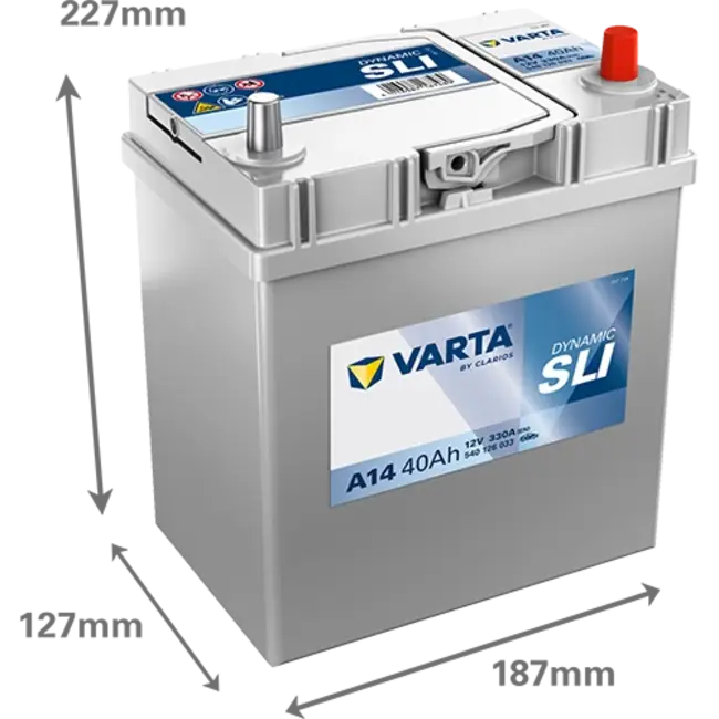 Varta Auto accu 12 volt 40 Ah SLI Dynamic type A14