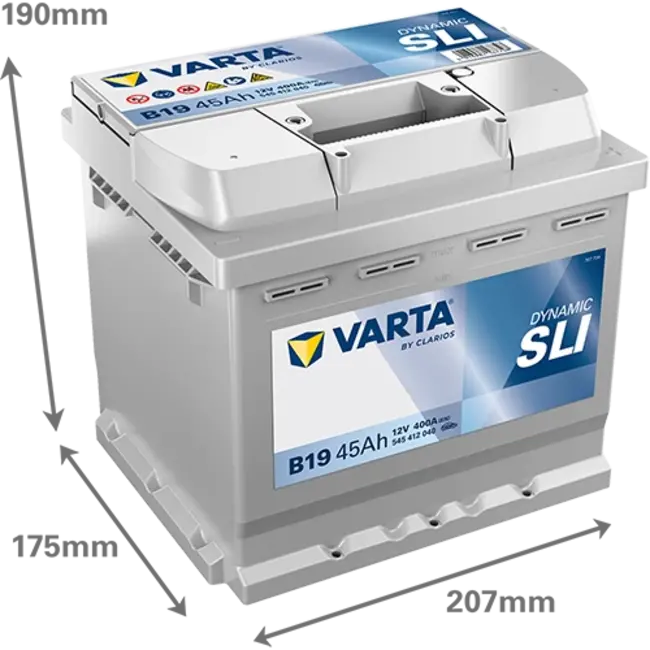 Varta Auto accu 12 volt 45 Ah SLI Dynamic type B19