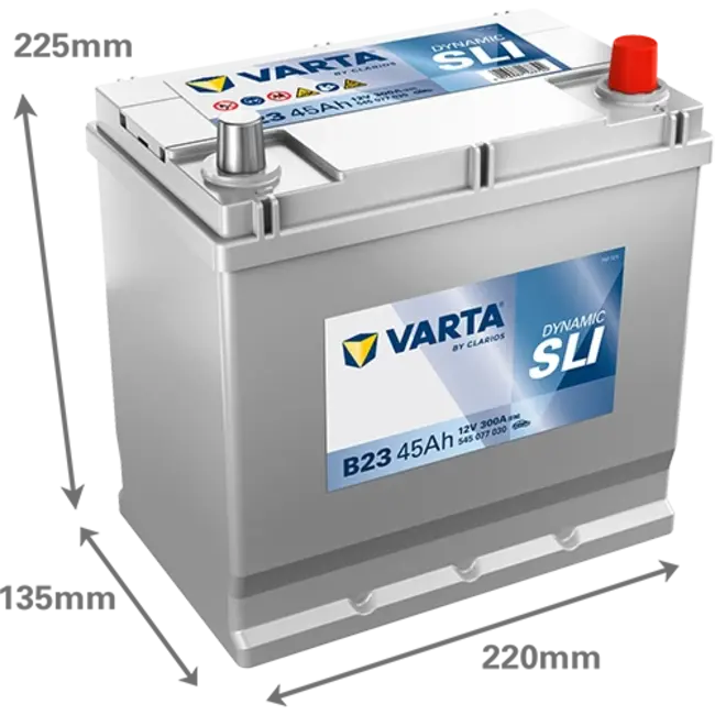 Varta Auto accu 12 volt 45 Ah SLI Dynamic type B23