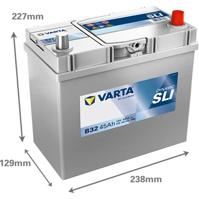 Varta Auto accu 12 volt 45 Ah SLI Dynamic type B32