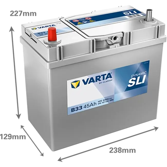 Varta Auto accu 12 volt 45 Ah SLI Dynamic type B33