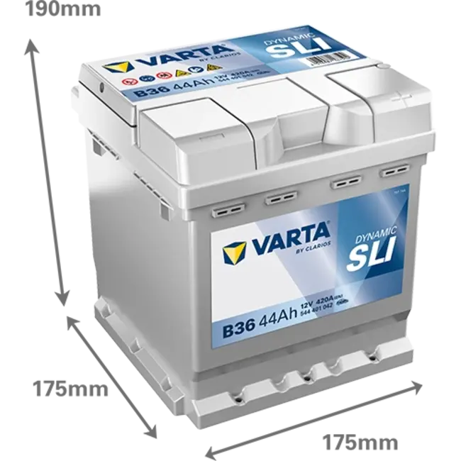 Varta Auto accu 12 volt 44 Ah SLI Dynamic type B36