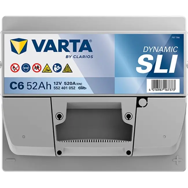 Varta Auto accu 12 volt 52 Ah SLI Dynamic type C6