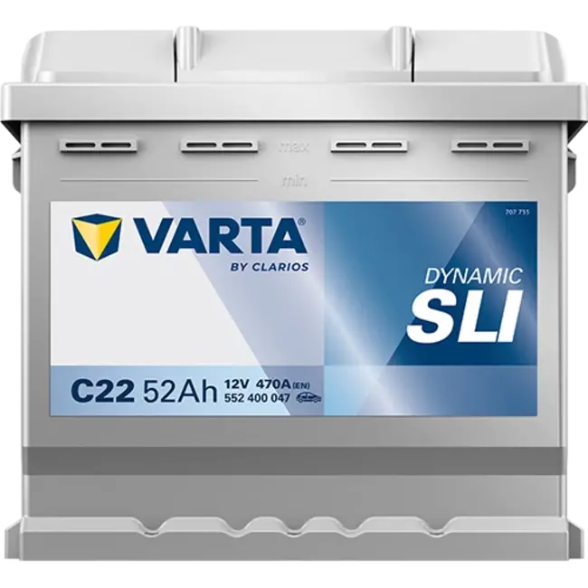 Varta Auto accu 12 volt 52 Ah SLI Dynamic type C22