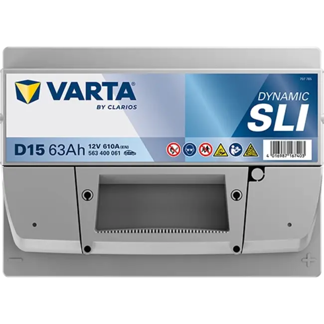 Varta Auto accu 12 volt 63 Ah SLI Dynamic type D15