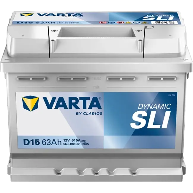 Varta Auto accu 12 volt 63 Ah SLI Dynamic type D15