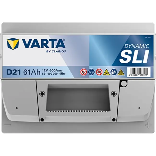 Varta Auto accu 12 volt 61 Ah SLI Dynamic type D21