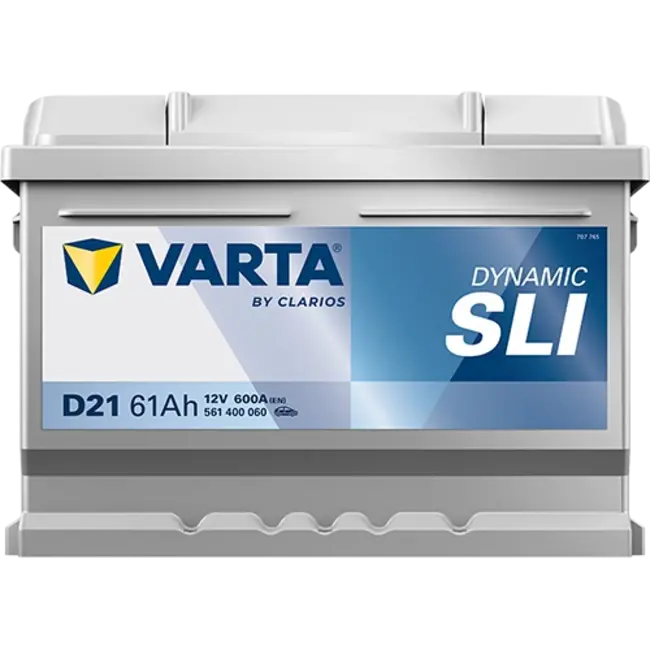 Varta Auto accu 12 volt 61 Ah SLI Dynamic type D21