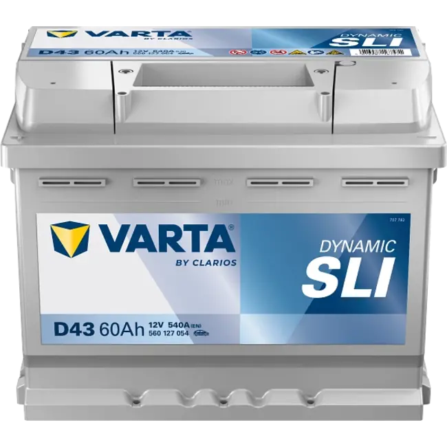 Varta Auto accu 12 volt 60 Ah SLI Dynamic type D43