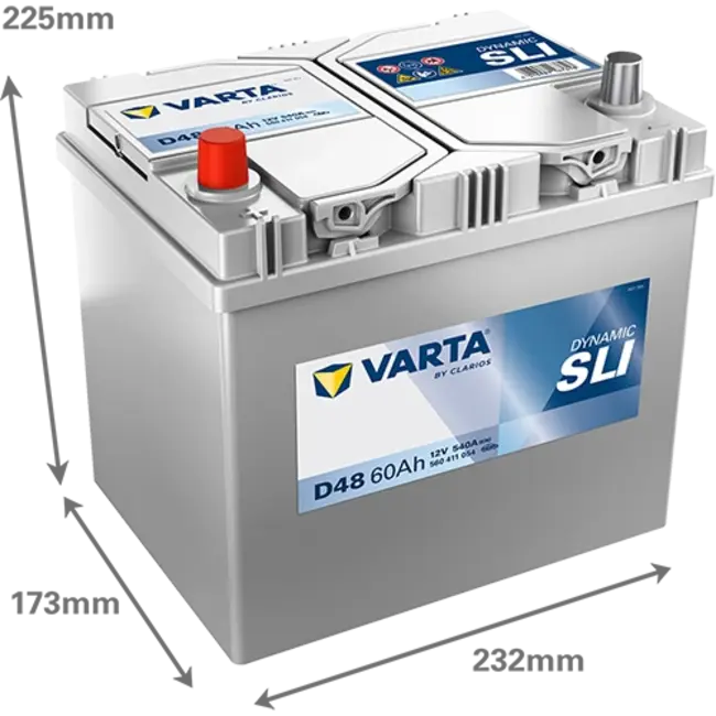 Varta Auto accu 12 volt 60 Ah SLI Dynamic type D48