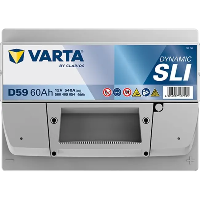 Varta Auto accu 12 volt 60 Ah SLI Dynamic type D59