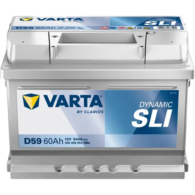Varta Auto accu 12 volt 60 Ah SLI Dynamic type D59