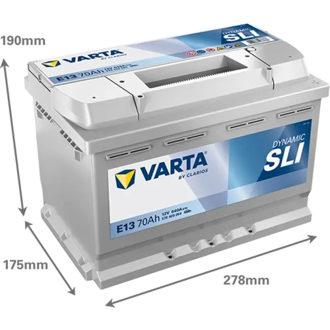 Varta Auto accu 12 volt 70 Ah SLI Dynamic type E13