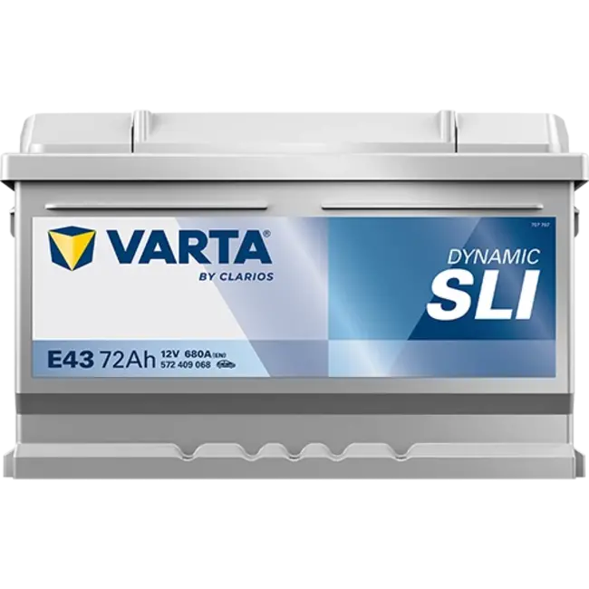 Varta Auto accu 12 volt 72 Ah SLI Dynamic type E43