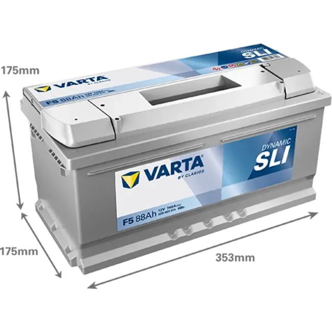 Varta Auto accu 12 volt 88 Ah SLI Dynamic type F5