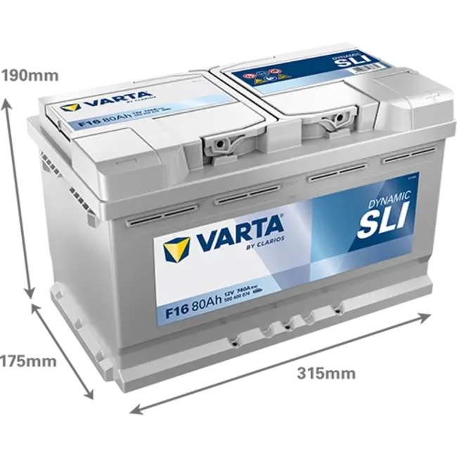 Varta Auto accu 12 volt 80 Ah SLI Dynamic type F16