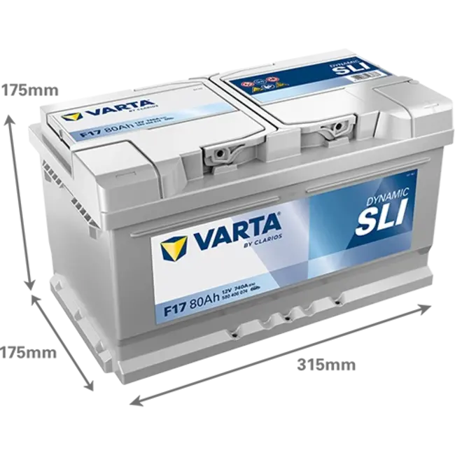 Varta Auto accu 12 volt 80 Ah SLI Dynamic type F17