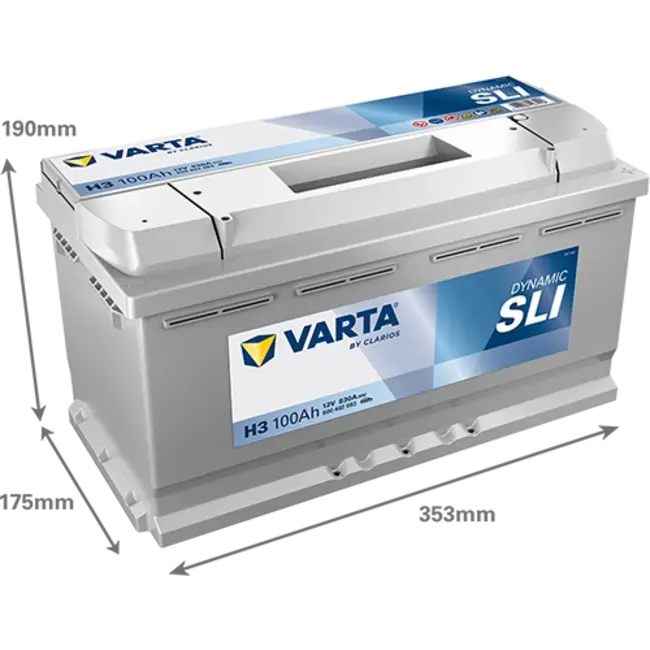 Varta Auto accu 12 volt 100 Ah SLI Dynamic type H3