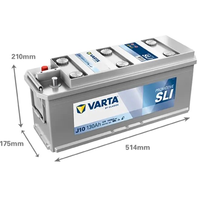 Varta Promotive SLI type J10 startaccu 12 volt 130 ah