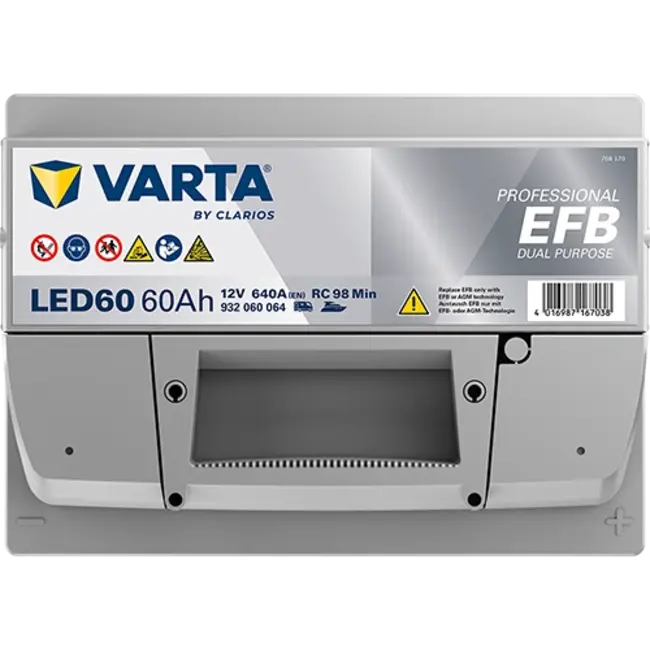 Varta LED60 accu 12 volt 60 ah Dual Purpose EFB