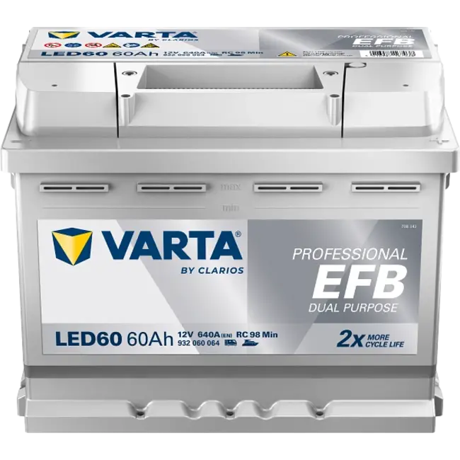 Varta LED60 accu 12 volt 60 ah Dual Purpose EFB