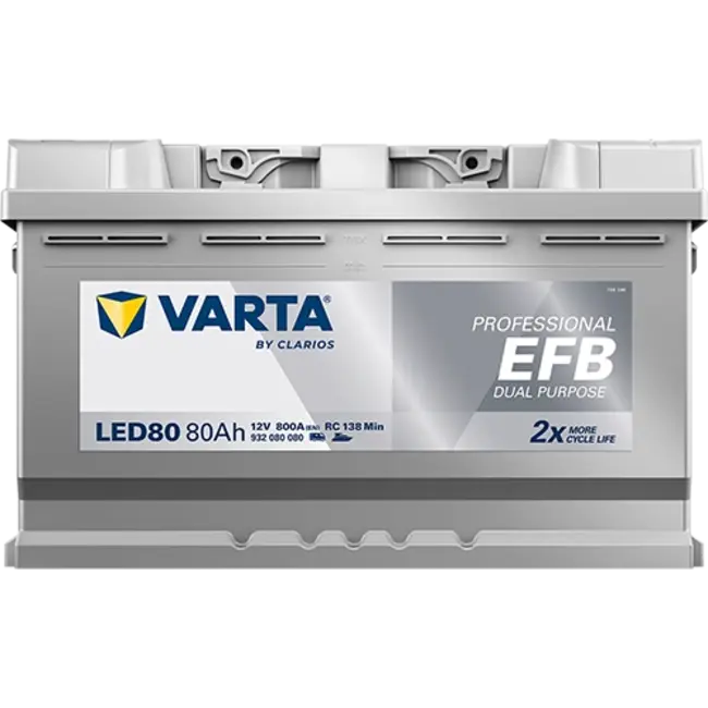 Varta LED80 accu 12 volt 80 ah Dual Purpose EFB