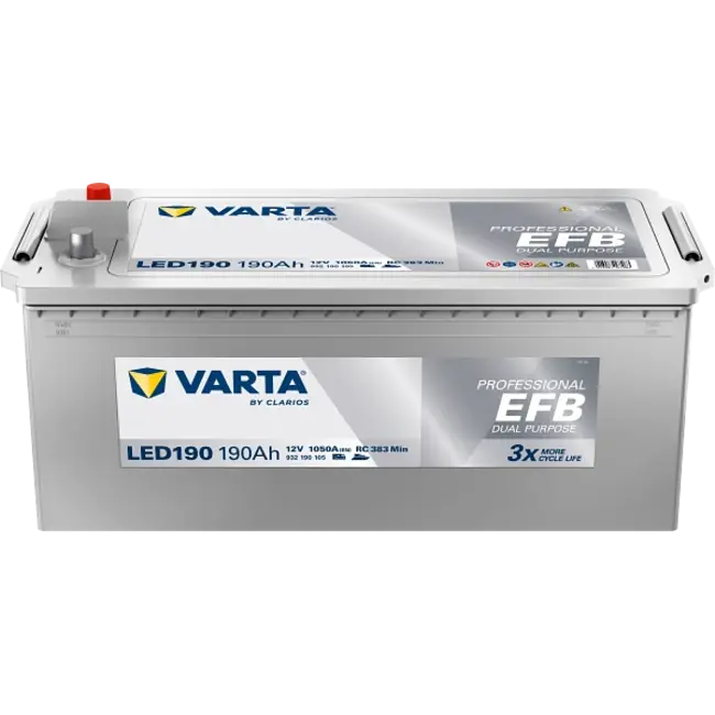 Varta LED190 accu 12 volt 190 ah Dual Purpose EFB