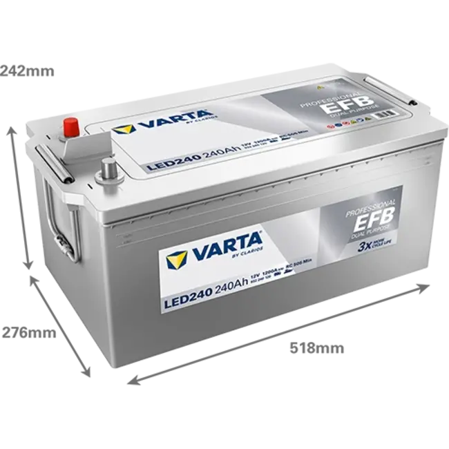 Varta LED240 accu 12 volt 240 ah Dual Purpose EFB