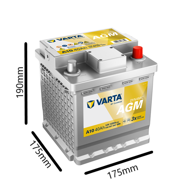 Varta Auto accu 12 volt 40 Ah AGM Dynamic type A10