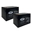 Landport (LP) 2x EVX12-76 accu's 12 volt 76 ah + IMPULS II acculader 24v 8A