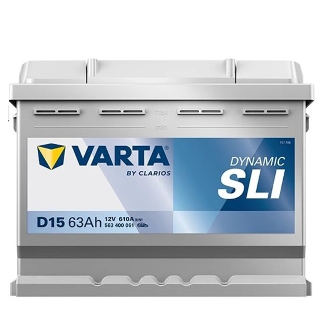 Varta Auto accu 12 volt 63 Ah SLI Dynamic type D15