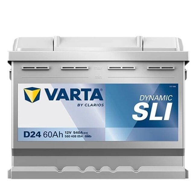 Varta Auto Accu 12 Volt 60 Ah SLI Dynamic 560 408 054 Type D24 Accu 
