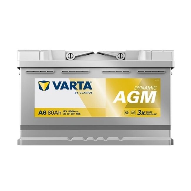 Varta Auto accu 12 volt 80 Ah Dynamic AGM type A6