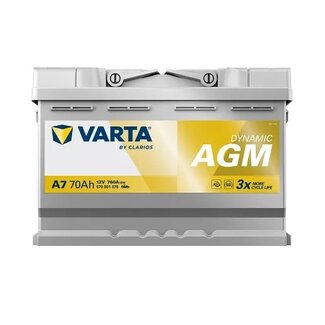 Varta Auto accu 12 volt 70 Ah AGM Dynamic 570 901 076 type A7