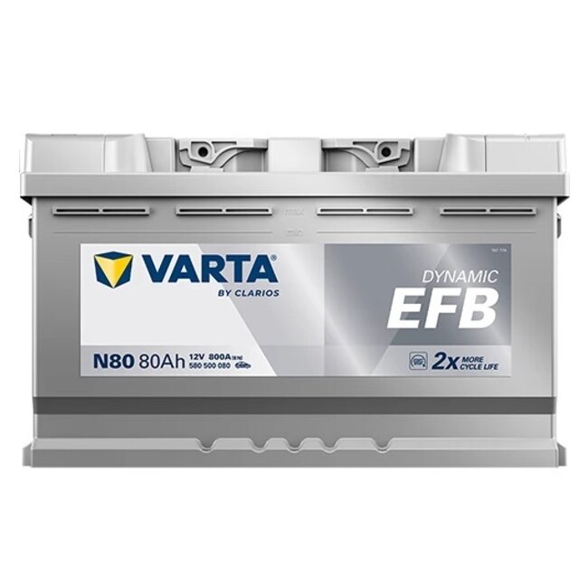 Varta Auto accu 12 volt 80 Ah EFB Dynamic type N80