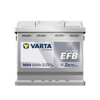 Varta Auto accu 12 volt 50 Ah EFB Dynamic 550 500 055 type N50 Varta Auto accu 12 volt 50 Ah EFB Dynamic 550 500 055 type N50