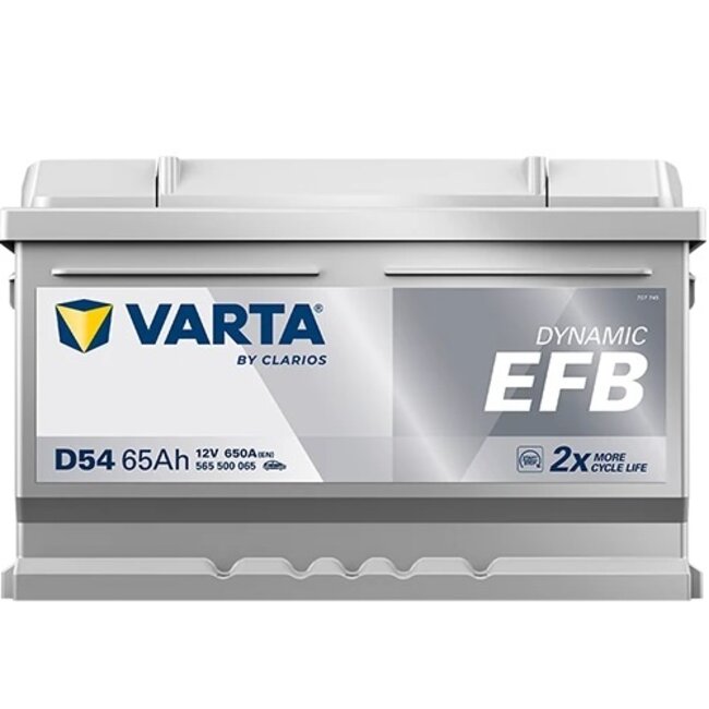 Varta Auto accu 12 volt 65 Ah EFB Dynamic type D54