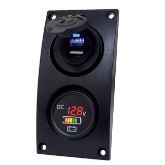 Talamex Curved add-on paneel met USB en accu indicator 12/24V