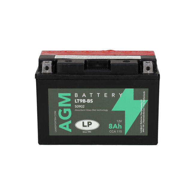 Landport (LP) LT9B-BS 12 volt 8,0 ah AGM motor accu (50902 - YT9B-BS)