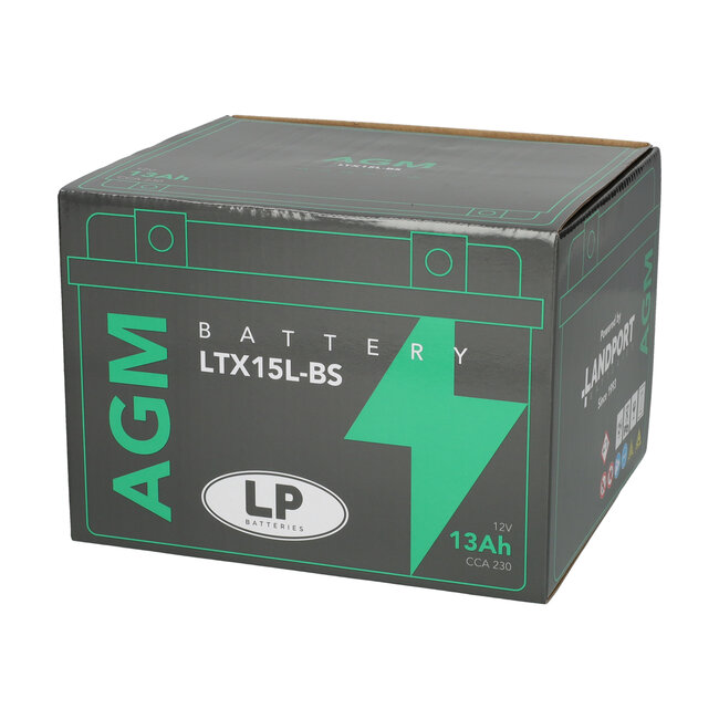 Landport (LP) LTX15L-BS 12 volt 13,0 ah AGM motor accu (81500 - YTX15L-BS)