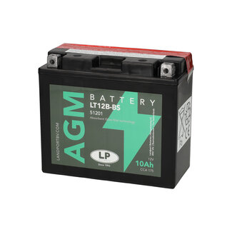 Landport (LP) LT12B-BS 12 volt 10 ah AGM motor accu (51201 - YT12B-BS)