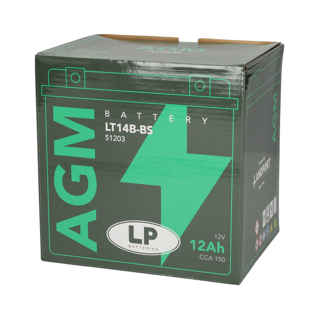 Landport (LP) LT14B-BS 12 volt 12,0 ah AGM motor accu (51203 - YT14B-BS)