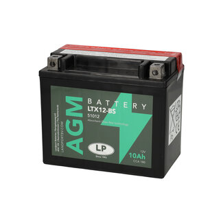 Landport (LP) LTX12-BS 12 volt 10 ah AGM motor accu (51012 - YTX12-BS)