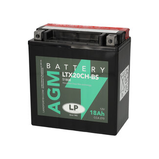 Landport (LP) LTX20CH-BS 12 volt 18 ah AGM motor accu (51808 - YTX20CH-BS)