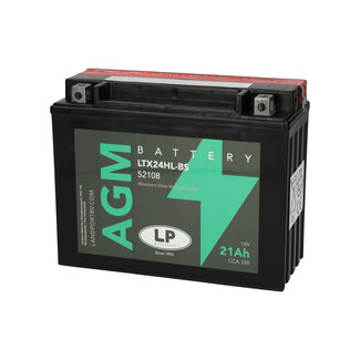Landport (LP) LTX24HL-BS 12 volt 21 ah AGM motor accu (52108 - YTX24HL-BS)